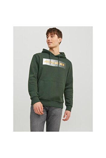 Jack & Jones JJECORP LOGO SWEAT HOOD PLAY NOOS GREEN