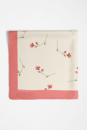 Modabutik G27 Kadın Çiçek Desenli Bandana Pudra Dg0105-22 Snz