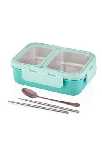 Vagonlife Green 700 ml Steel Feeding Bowl - Two Compartments, Vgn 7096