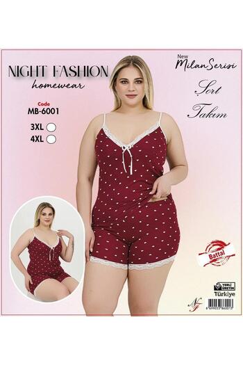 Emir Store Large Size Women's Pajama Set with Rope Strap