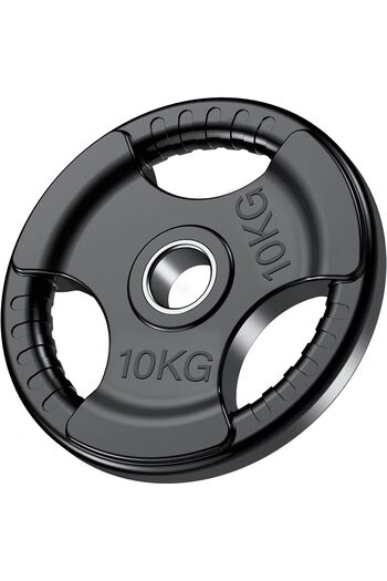 Delta Power Delta Power Fitness Olympic Weight Plates with Rubber Finish, 2" Opening and Triple Handles, 10kg