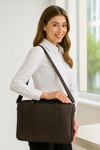 MESCHAIN Куфарче за лаптоп Macbook Organizer 15.6" и 16" инча, кафяво