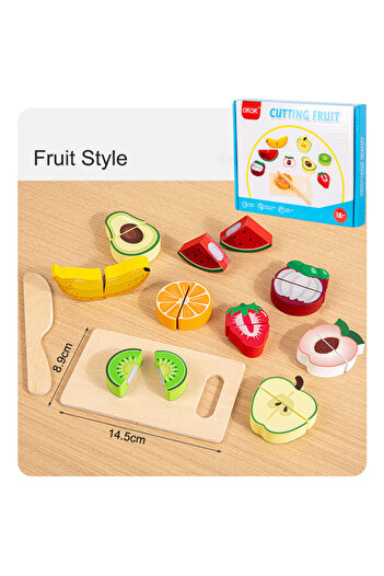 choice2 Fruit style Wooden Kitchen Pretend Toy Simulation Cutting Fruit Food Game Velcro Play Kitchen Access