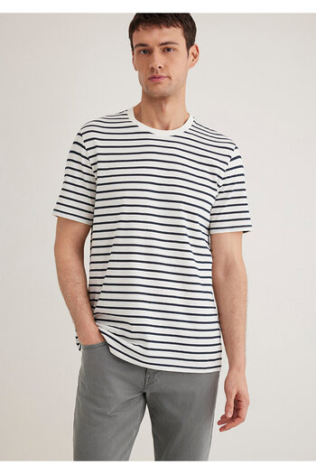 Mavi Μπλουζάκι Navy Blue ριγέ λευκό T-shirt Regular Fit / Regular Cut 0612235 -87822