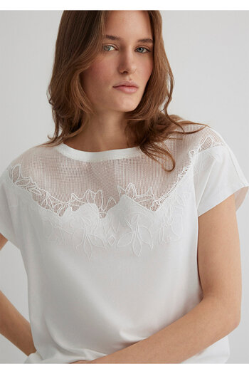 Mavi Lace Detailed White T-Shirt Regular Fit / Regular Cut1612305-70057