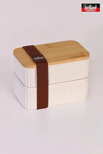 Brillant Zebra 2-Piece Bamboo Lid Lunch Box - 0.5 Lt + 0.5 Lt - Storage Container