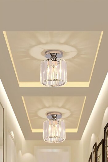 Luna Lighting Chiaro Forte Model Krom Renk Kaplama Kristal Taşlı Metal Gövde Luxury Serisi Modern Plafonyer Avize