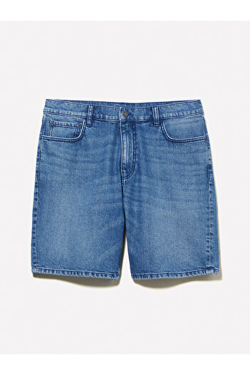 Sisley Men's Dark Denim 100% Cotton Mid Waist Regular Fit Denim Shorts