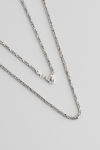 So CHIC... Ethnic Style Silver Men's King Chain Necklace