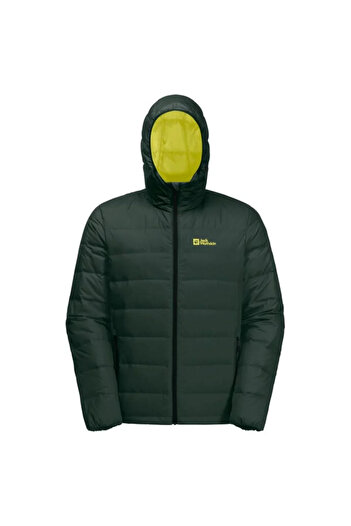 Jack Wolfskin 1207671_T0138 ATHER DOWN HOODY M Erkek Spor Mont Yeşil Sarı