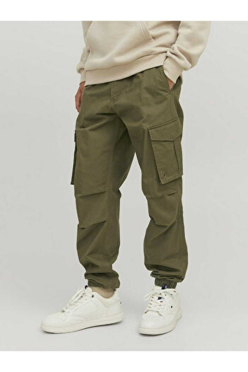 Jack & Jones Jack Jones 12242264 JPSTKANE JJNOAH CUFFED Erkek Kargo Pantolon Haki yeşil