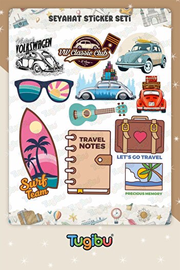 TUGİBU Travel Sticker Set, Travel Sticker Set, 22 Suitcases and Labels for Travel