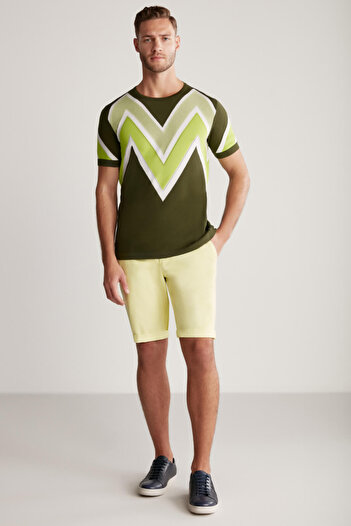 Hemington Khaki Mercerized Cotton Knitwear T-Shirt with m Logo