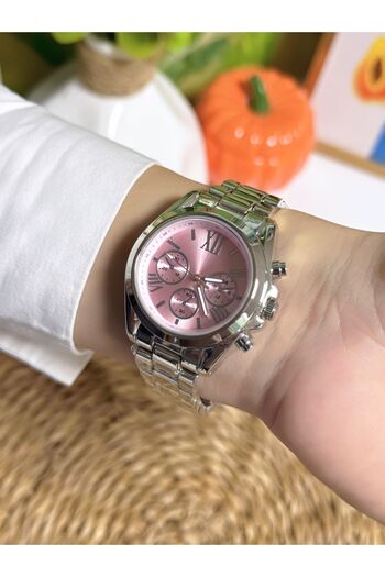 SPECTRUM PREMİUM Spectrum Premium Metal Cord Silver-Pink Color Women Wrist Watch