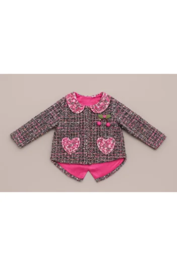 For My Baby Baby Collar Pocket Detailed Jacket