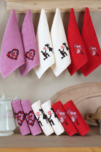 DNZGÜLCAN Kitchen Towel Set of 6 – 100% Cotton Hand Towels |   Face Towel – Dowry