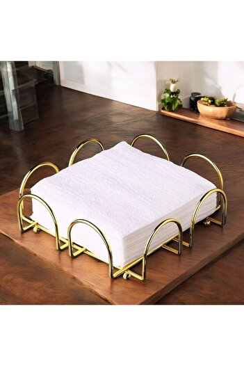 Mena Rise Buymxx Gold Gold Plated Stainless Napkin Holder, Multicolor, Medium Desiny 1082424