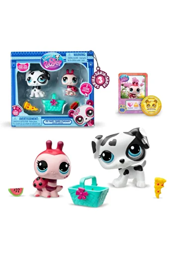 Littlest Pet Shop Lps Minis Series 3 Picnic Area Pack of 2 Figures - # 156 Dalmatian Dog and # 149 Ladybug