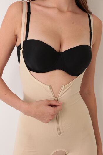 BESKAR Skin Rope Strap Network Part Open Zipper Full Length Women's Corset