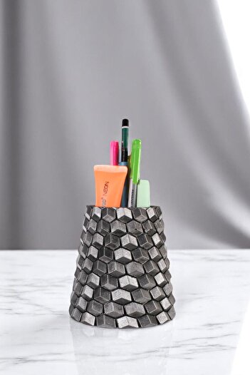 Evene Pen Holder Desk Pen Holder Organizer Pen Holder Silver Antique Color Model 84