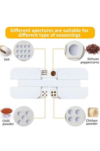COOYA 2 Pack 4 in 1 Condiment Jars，8 Grids ，with Adjustable Holes Transparent，for Camping Home Kitchen