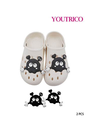 Youtrico 2pcs Shrugging Coal Ball Jibbitz Charms For Crocs - Slipper Ornament