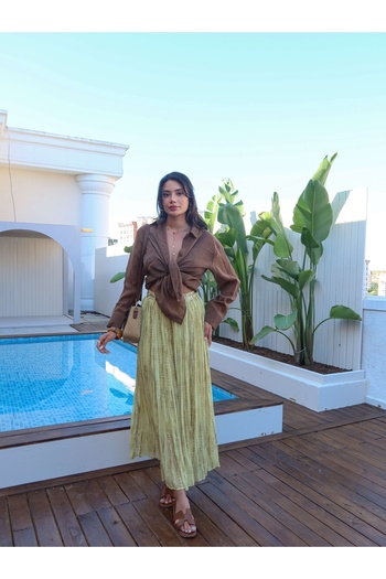 ESRAHELVACI Patterned Kraş Long Skirt