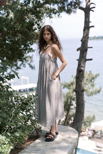 BOHEMAİ Torrora Long Mink Linen Dress