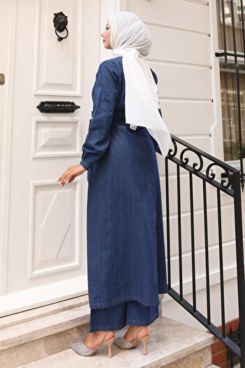 Modamihram Σετ τζιν με λεπτομέρεια Snap Dark Blue 19262