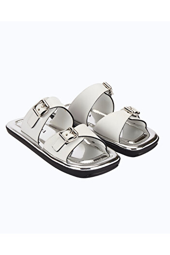 Prada Sport Double Strap Leather Slippers