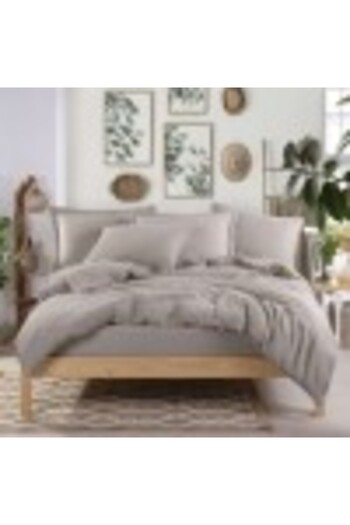 Hobby Premium Luxury Bed Linen Set, Muslin and Satin Cotton, Duvet Cover 200x220cm, Cappuccino