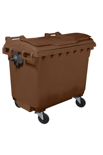 ideal STORE idealStore EcoPub Professional Container, Flat Lid, 360 Rotation Wheels, Virgin Plastic, Zinc Metal