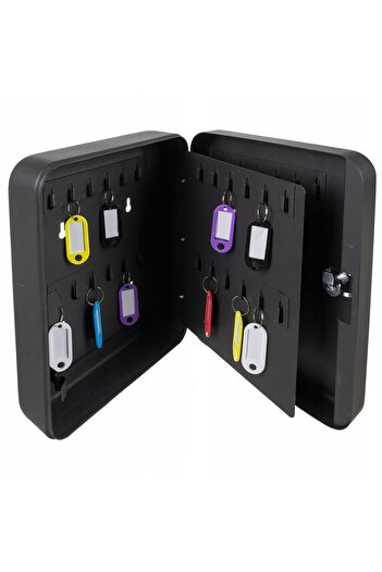 ideal STORE idealSTORE Key Storage Box, Iron, with Lock, Contains 48 Colorful Identifiers that can