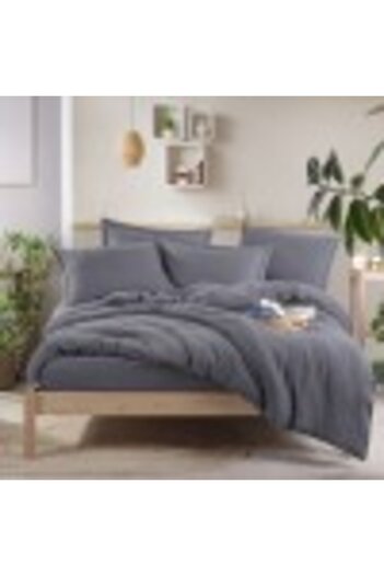 Hobby Premium luxury bedding set made of muslin and satin cotton, duvet cover 200x220cm, Anthracite