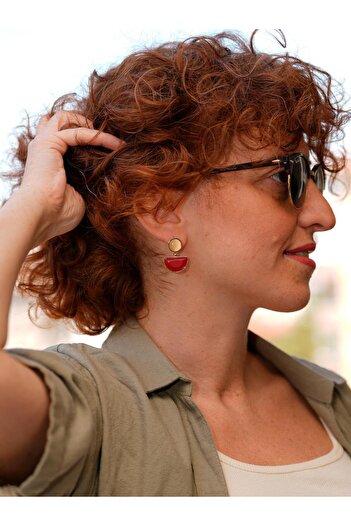 Portakal Esintisi Améthysa Acrylic Stone Dangle Earrings