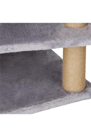 SERSIMO Cat play set, with scratching post, hiding place, bed, balls, 129cm, gray