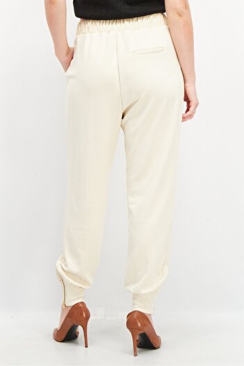 Esprit Women Regular Fit Solid Pants, Beige