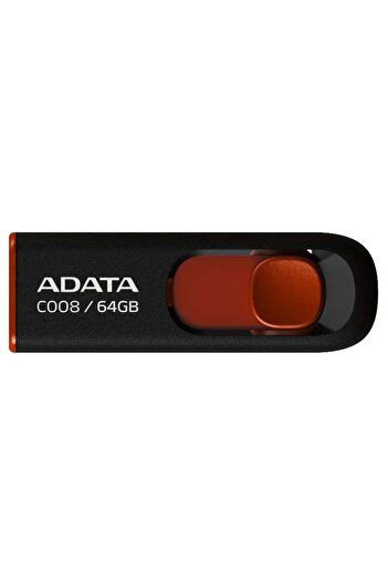 Adata USB 2.0 FlashDrive Memory Stick, 64GB, Adata, AC008, Black