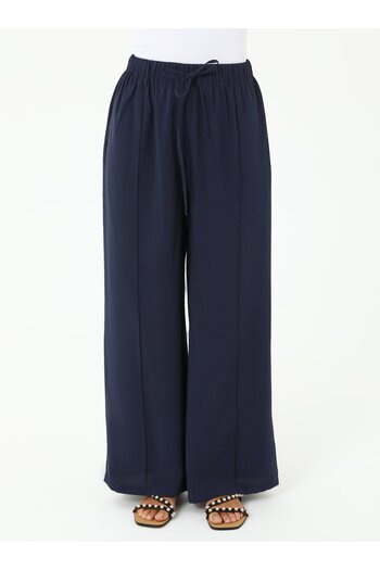 Refka Modal παντελόνι με λεπτομέρεια με τσέπες - Navy Blue - Refka