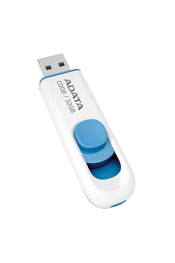 Adata USB 2.0 FlashDrive Memory Stick, 32GB, Adata, AC008, White