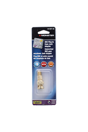 Monster Jhiu Just Hook It Up BNC (M) to Coax (F) Cable Adapter Gold