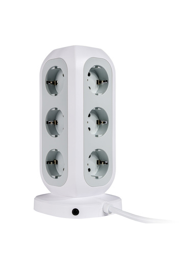 Verbatim Extender Verbatim 49547Tower EUPT-01, 11 AC outlets, 2 x USB-C, 2 x USB-A, cord 2m, White