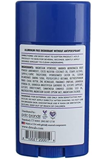 Dr Teals Dr. Teal's Deodorant Lavender Vanilla 2.65 Ounce Aluminum-Free (Pack of 2)