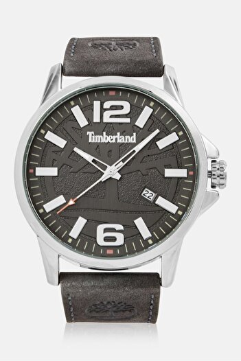 Timberland Men TDWJB2004201 Leather Analog Watch 45mm, Grey