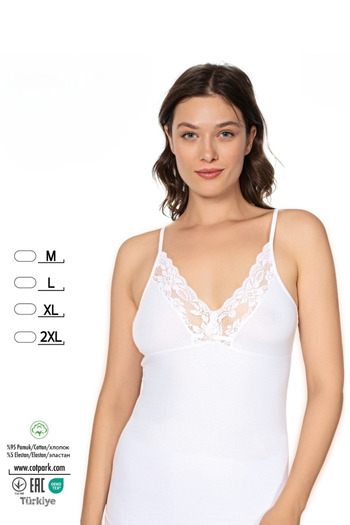 Cotpark Women's Cotton Lycra Lace Detailed Thin Strap Stylish Athlete 3098