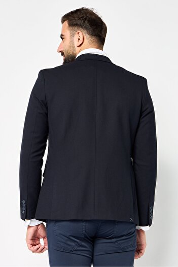 Tommy Hilfiger Men Tailored Fit Plain Semi Formal Blazer, Marine Navy
