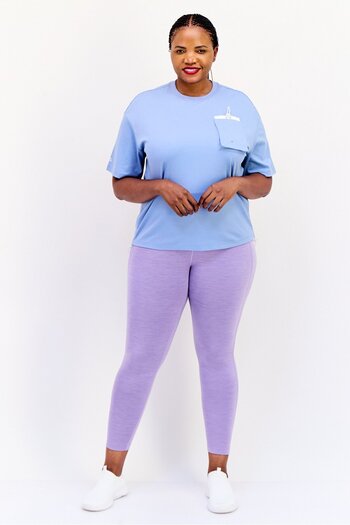 Giordano G-Motion Women Sportswear Fit Short Sleeve Outdoor T-shirt, Light Blue