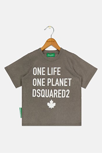DSquared2 Toddlers Boy Short Sleeves Graphic Print T-Shirt, Grey
