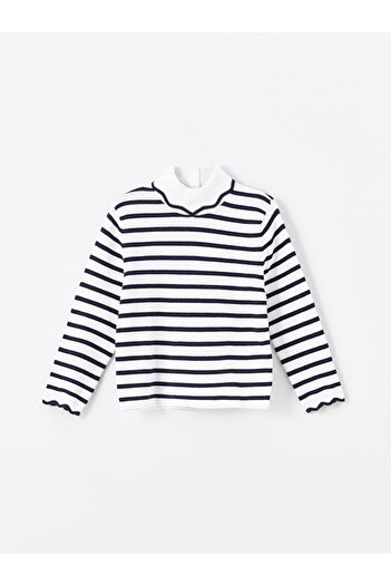 LC Waikiki Navy Blue Half Turtleneck Baby Girl Knitwear Sweater