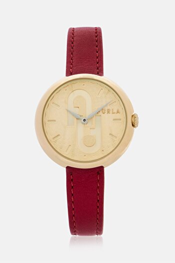FURLA Women WW00005002L2 Leather Ananlog Watch 32 mm, Maroon